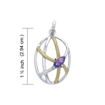 Contemporary Design Sterling Silver and Gold Pendant MPD3552 - Jewelry